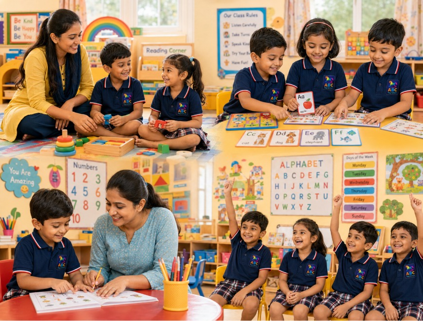 Warm and safe kindergarten classes center for kids